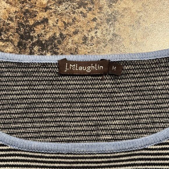 J McLaughlin Sweater Coastal Grandma Cottage Preppy Minimalist Stripe Medium - Picture 3 of 6